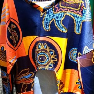 mid sleeve long tail blouse